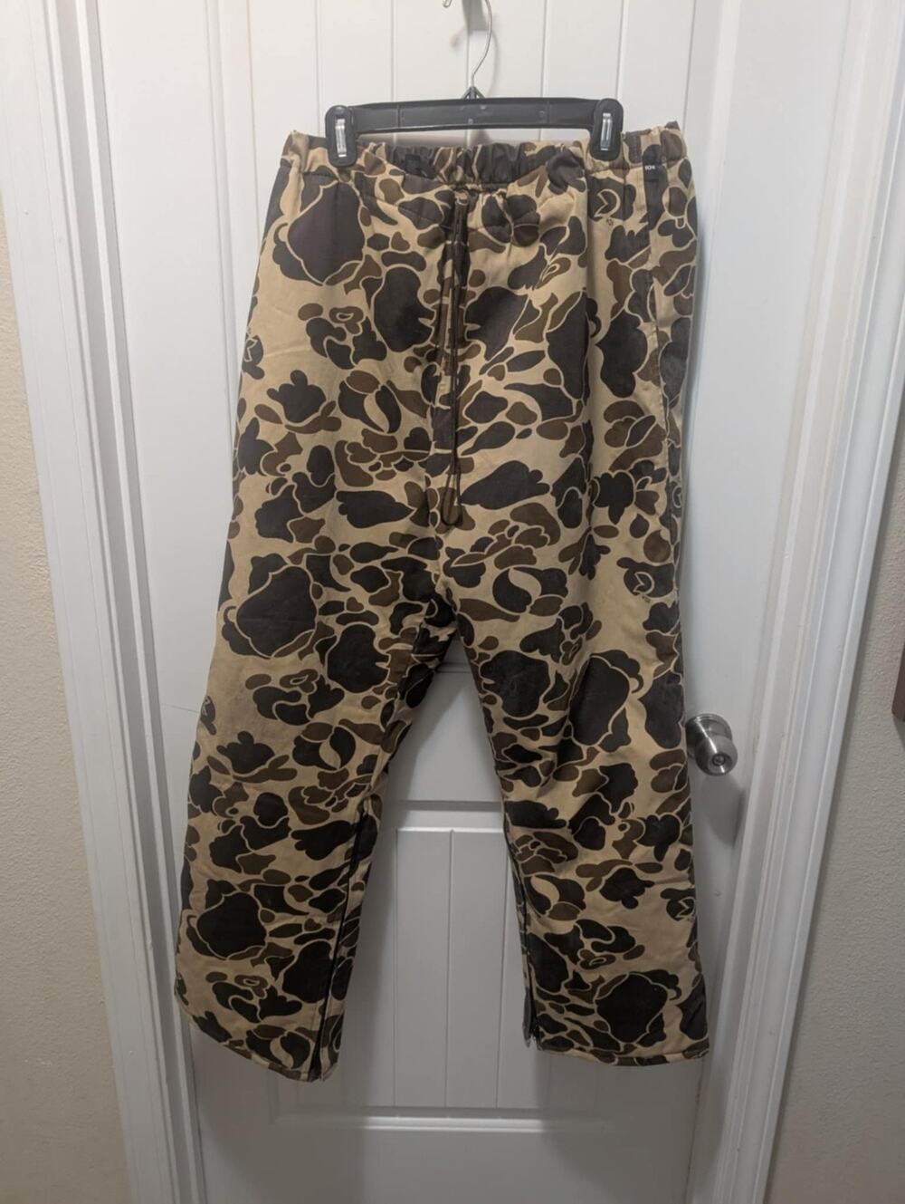 Vtg GORETEX Fishing Hunting Camo Rain Pants Mens Large Regular Made In USA